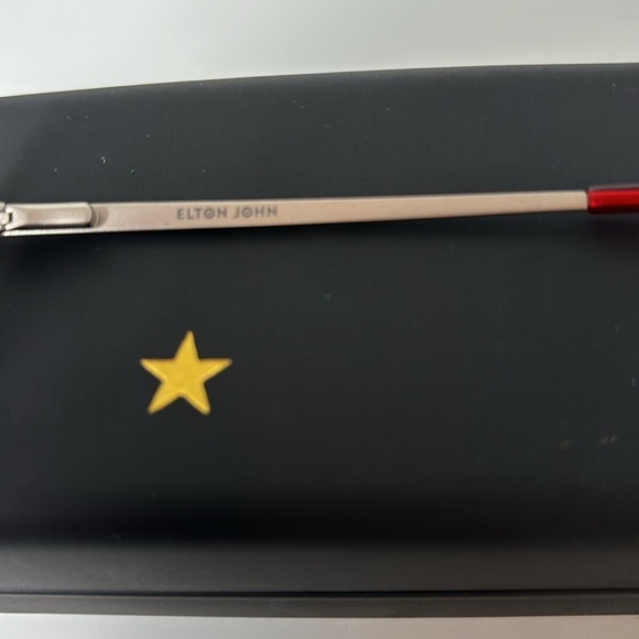 NWT Elton John Fashion Glasses Red and Silver Frame - Picture 5 of 9